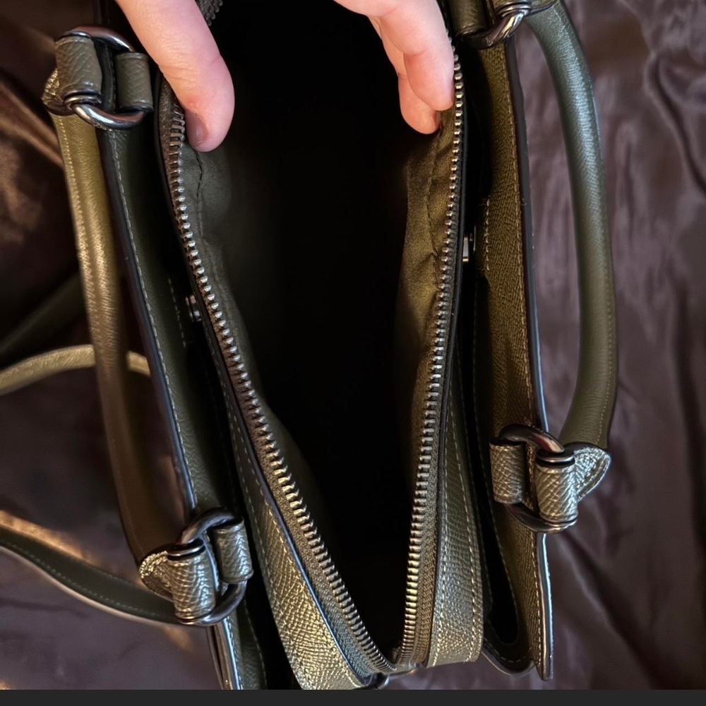 Coach Olive Green Leather Handbag - Picture 6 of 9